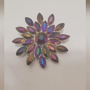 Purple Brooch Pin Iradescent Starburst Flower pin. 🌴
